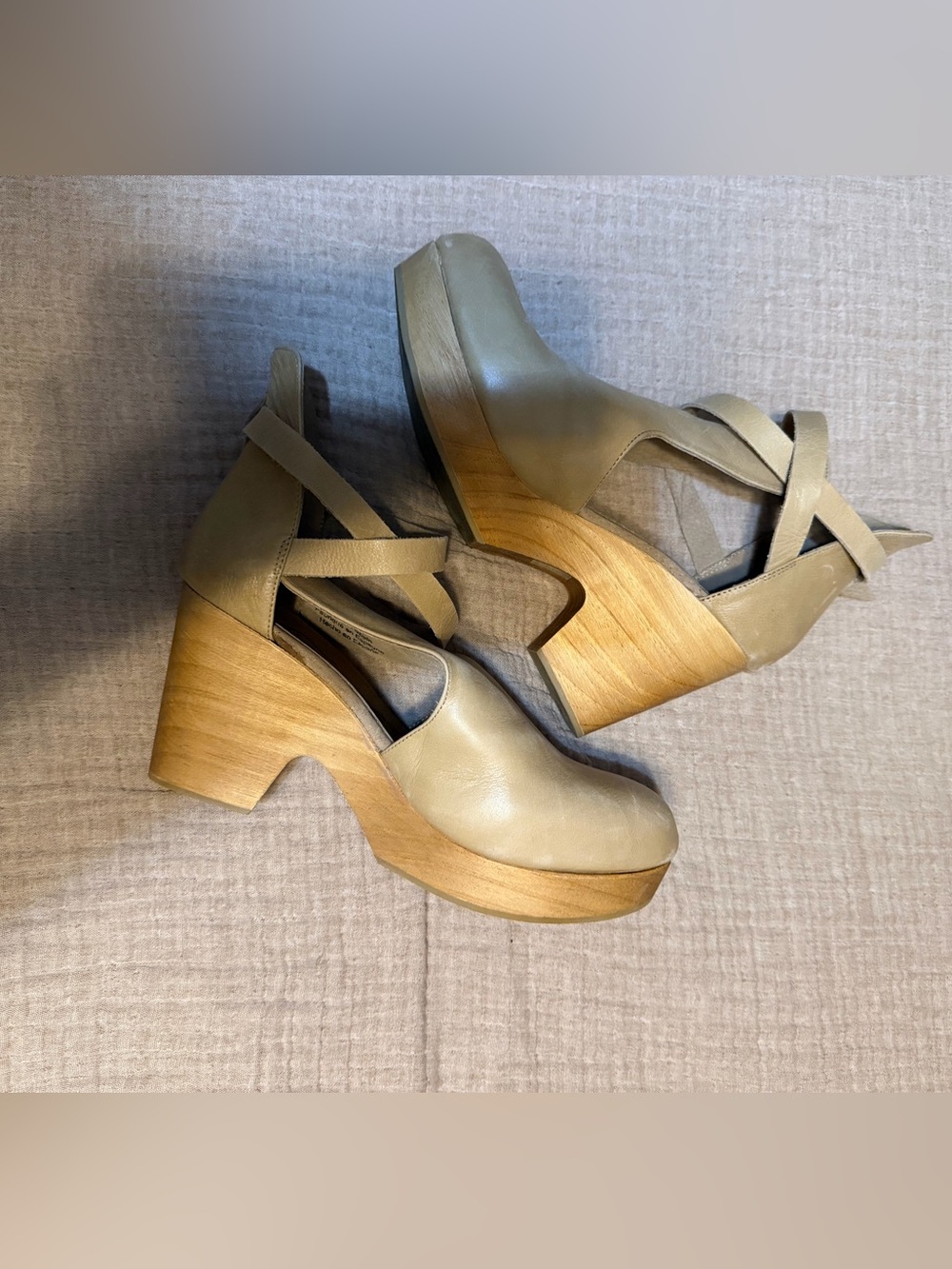 FREE PEOPLE Cedar Leather Platform Clogs, Size 8 women’s BOHO - Picture 4 of 10